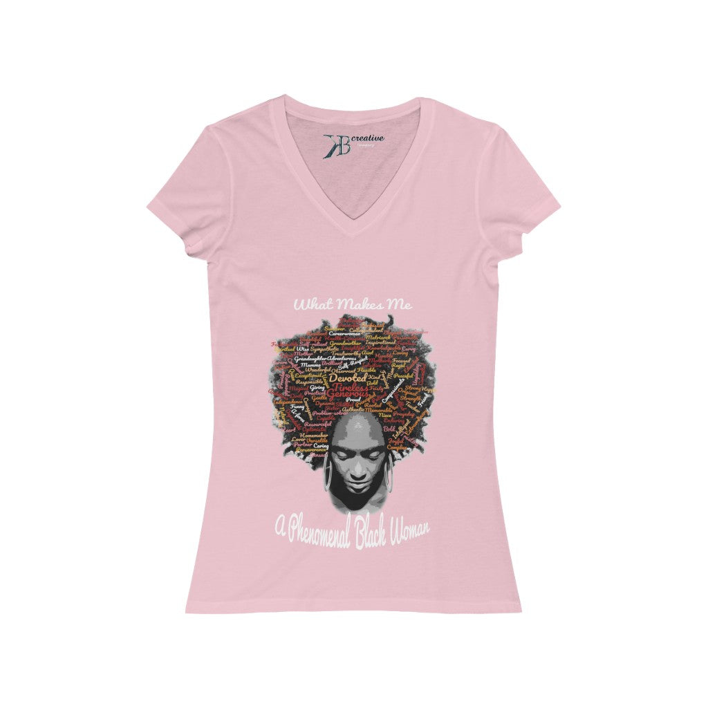 Phenomenal Black Woman Short Sleeve V-Neck Tee