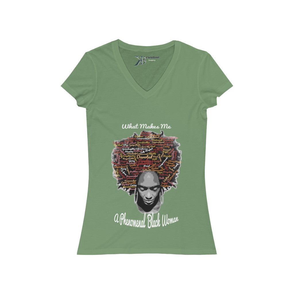 Phenomenal Black Woman Short Sleeve V-Neck Tee