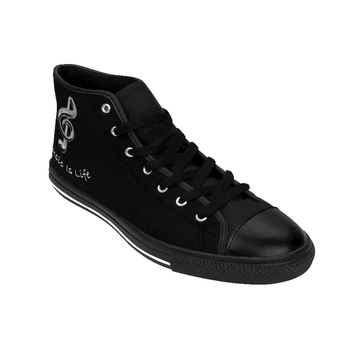 Women's High-top Black Music Is Life Sneakers