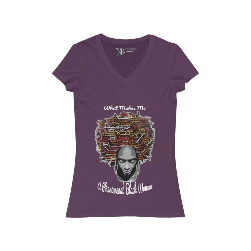 Phenomenal Black Woman Short Sleeve V-Neck Tee