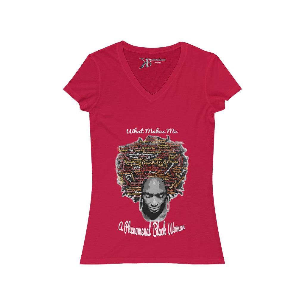 Phenomenal Black Woman Short Sleeve V-Neck Tee
