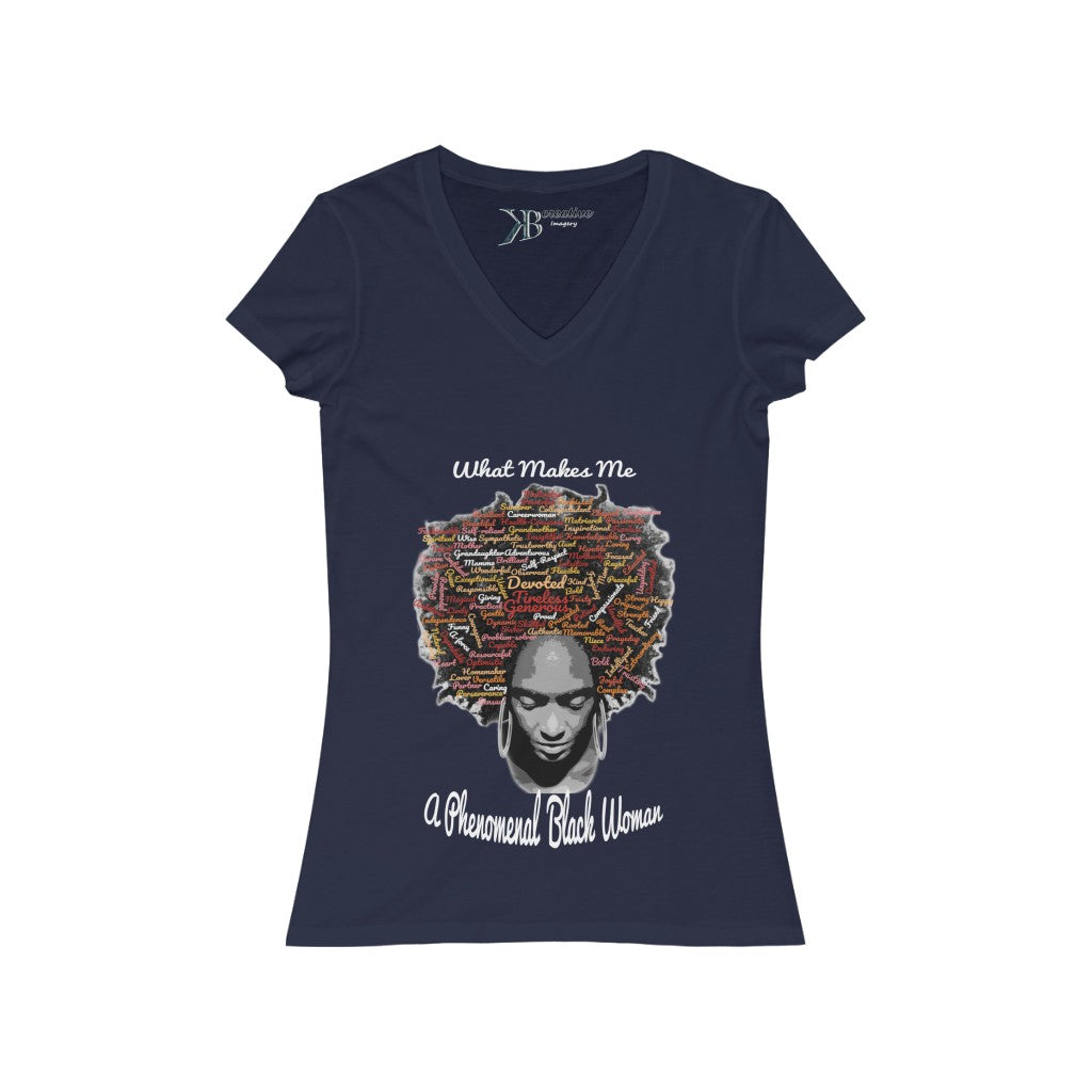 Phenomenal Black Woman Short Sleeve V-Neck Tee