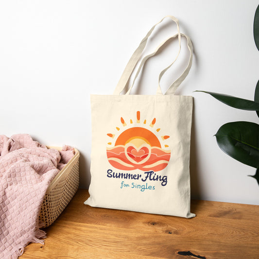 Tote Bag — "Summer Fling for Singles" Sunset Canvas Tote