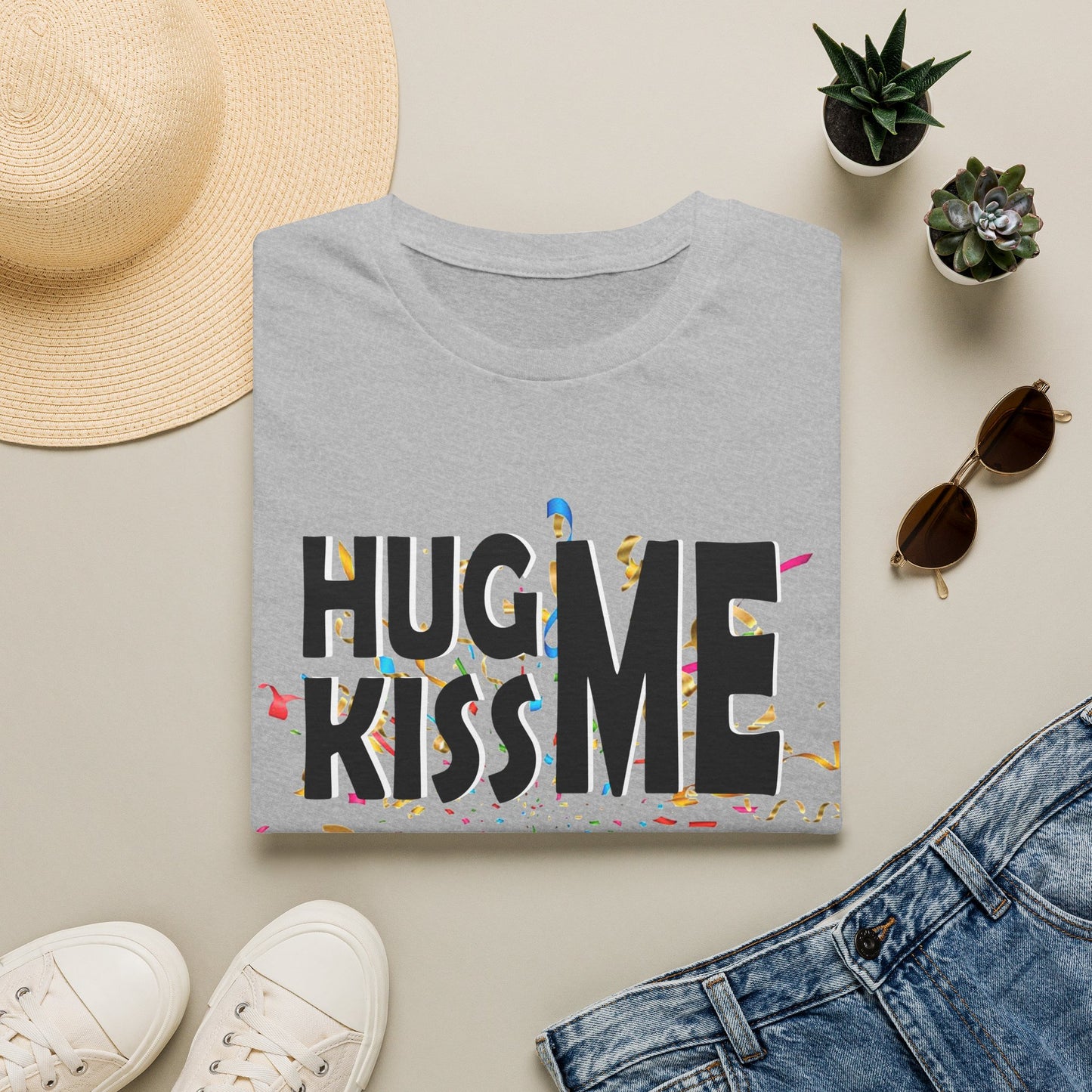 Birthday Tee — "Hug Me Kiss Me It’s My Birthday" Graphic T-Shirt