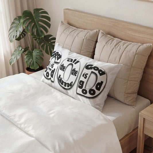 Pillow Sham — "God is Good All the Time" Retro Typography Cotton Throw Pillow Sham