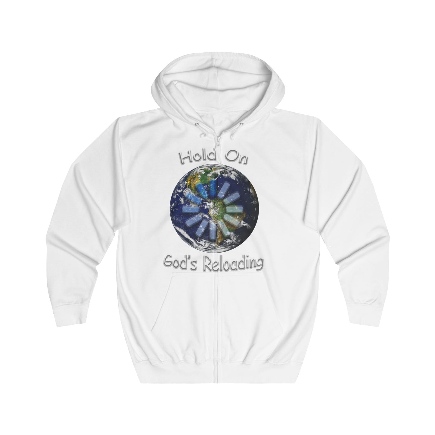 God's Reloading Hoodie — 'Hold On' Inspirational Zip-Up