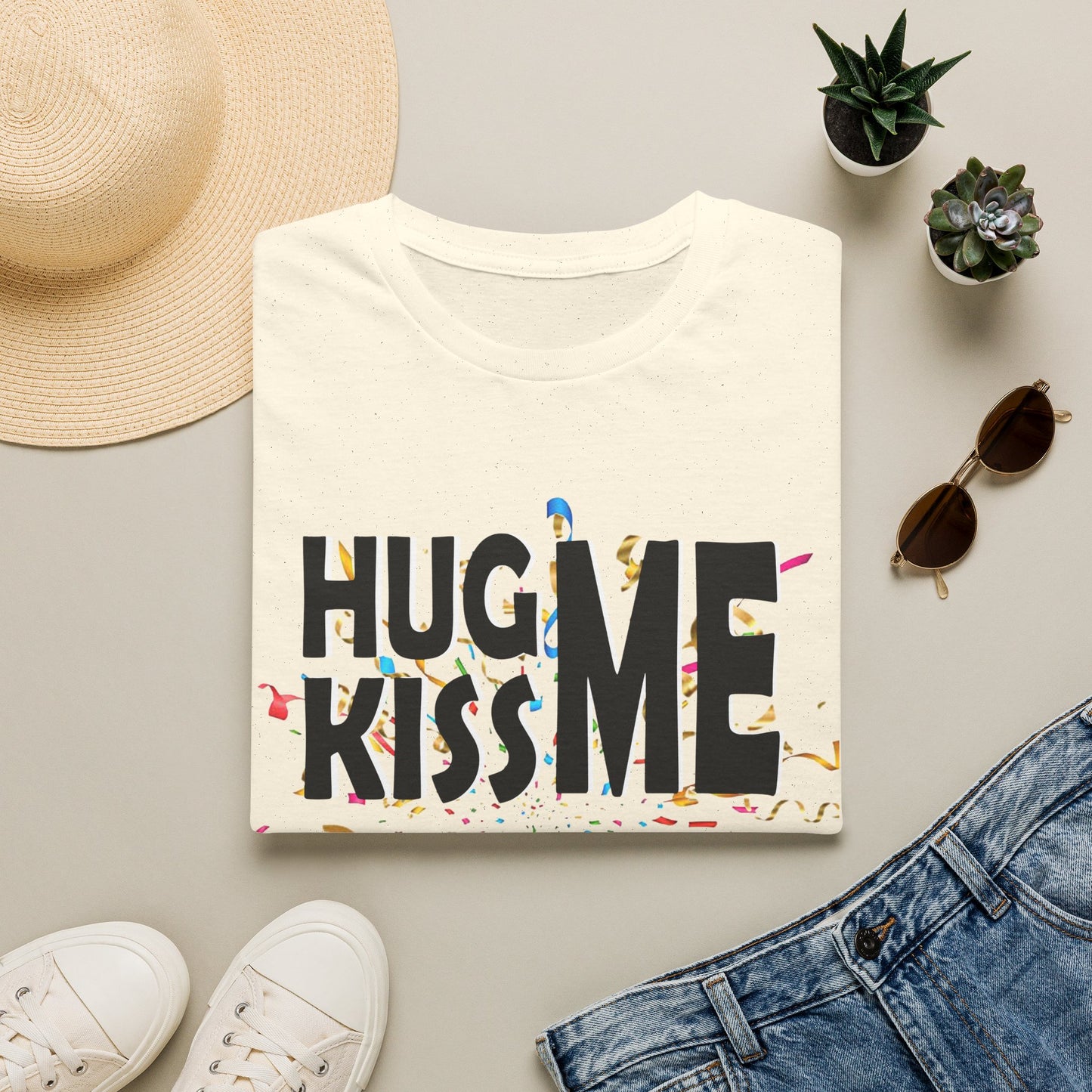 Birthday Tee — "Hug Me Kiss Me It’s My Birthday" Graphic T-Shirt