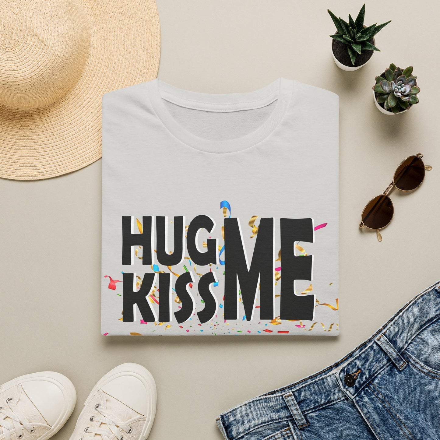 Birthday Tee — "Hug Me Kiss Me It’s My Birthday" Graphic T-Shirt