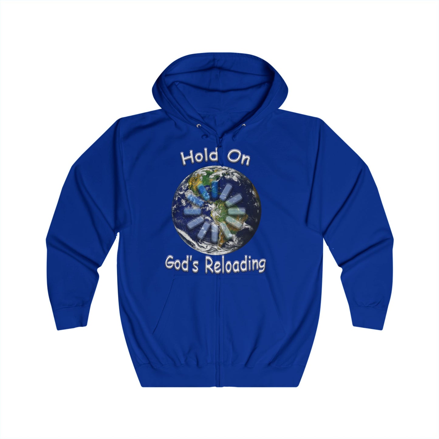 God's Reloading Hoodie — 'Hold On' Inspirational Zip-Up