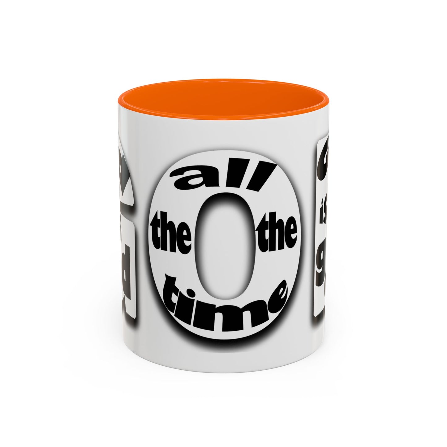 "God is Good All the Time" Black & White colored interior Inspirational Accent Coffee Mug —