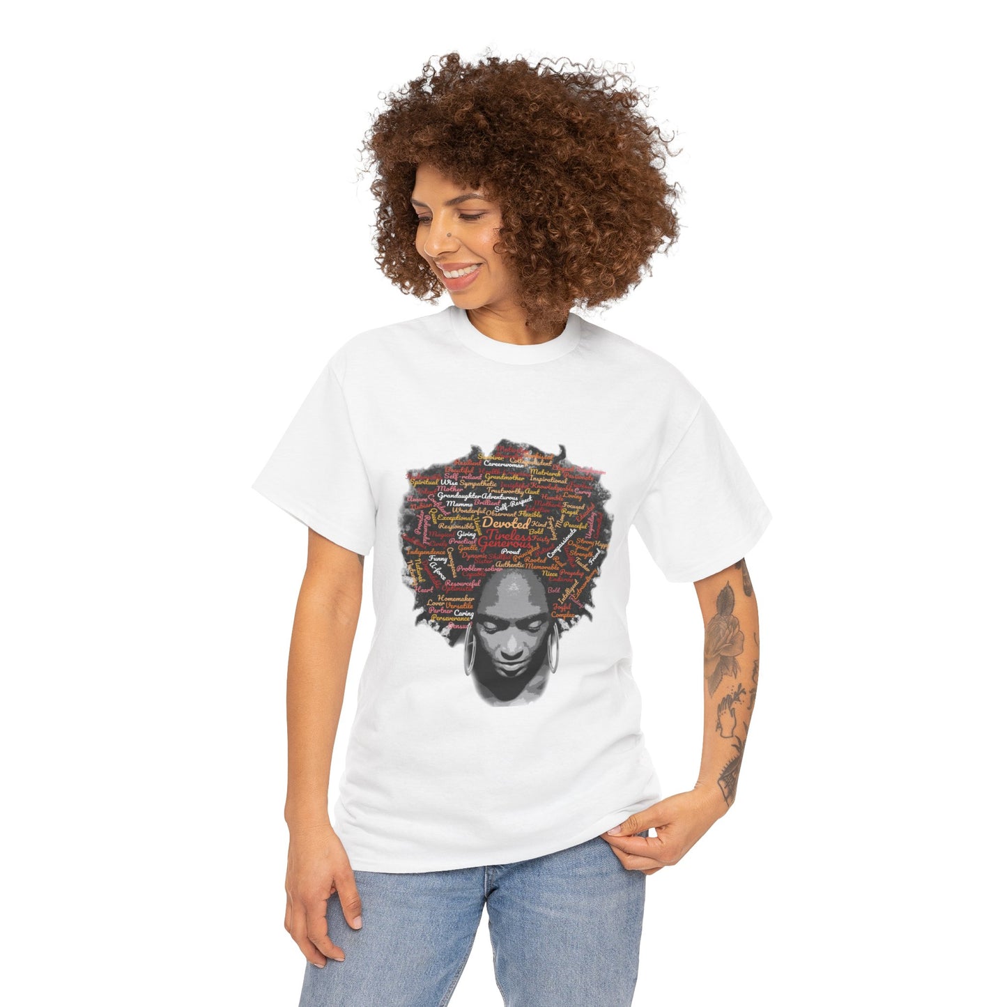 Afrocentric Mindscape T-Shirt — Afro Hair Collage Graphic Tee