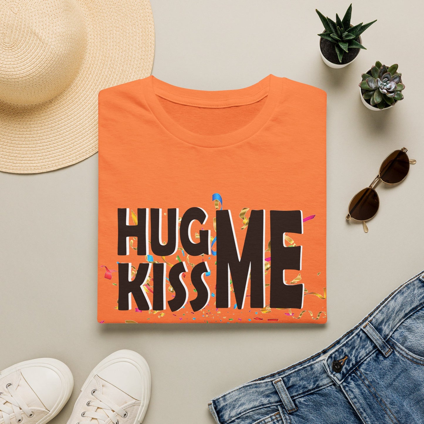 Birthday Tee — "Hug Me Kiss Me It’s My Birthday" Graphic T-Shirt