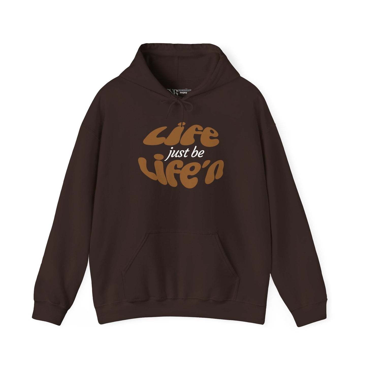 Life just  be Life'n Sweatshirt - Unisex Heavy Blend Hoodie (brown print)