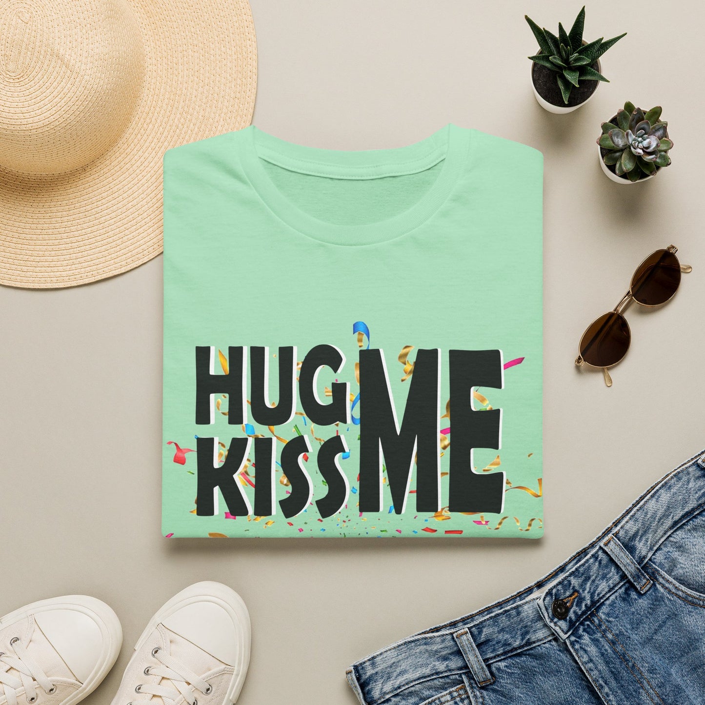 Birthday Tee — "Hug Me Kiss Me It’s My Birthday" Graphic T-Shirt