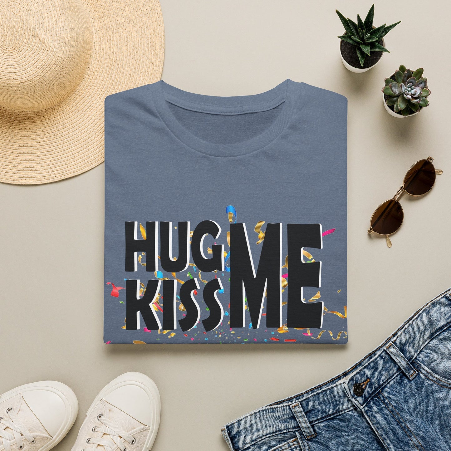 Birthday Tee — "Hug Me Kiss Me It’s My Birthday" Graphic T-Shirt