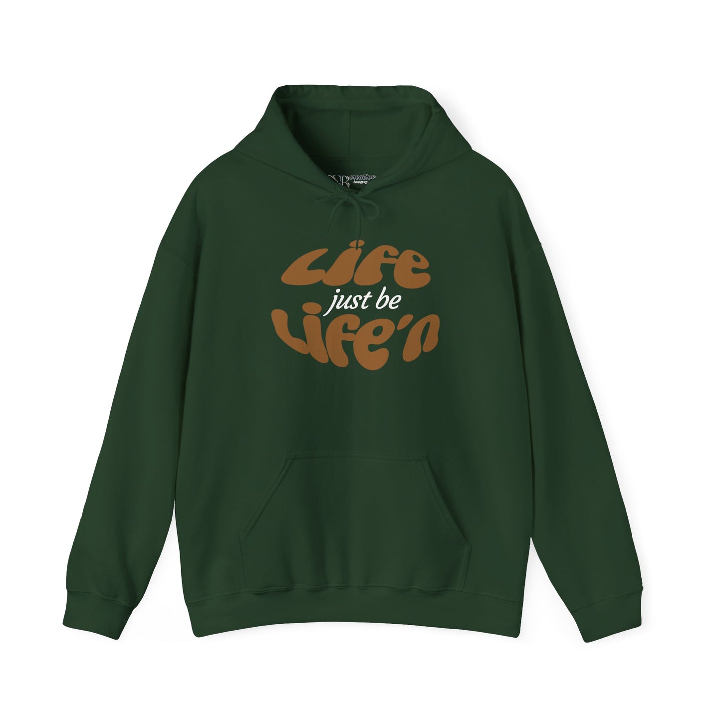 Life just  be Life'n Sweatshirt - Unisex Heavy Blend Hoodie (brown print)