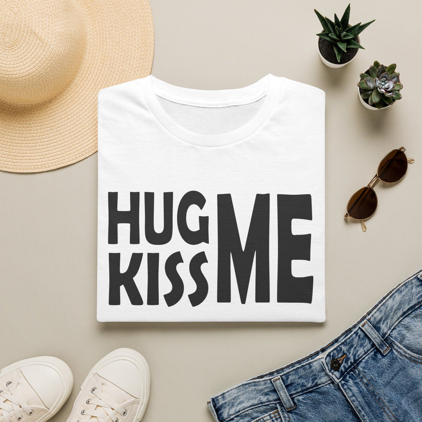 Birthday Tee — "Hug Me Kiss Me It’s My Birthday" Graphic T-Shirt