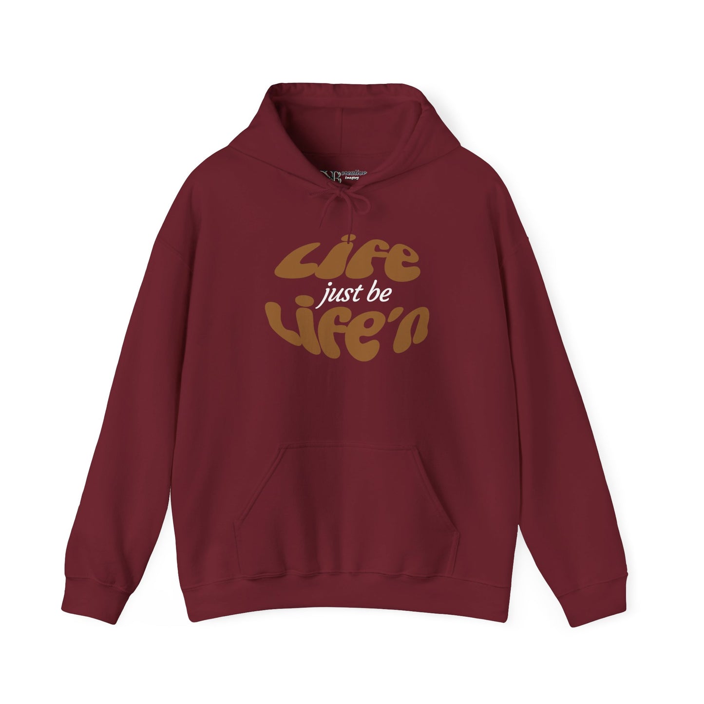Life just  be Life'n Sweatshirt - Unisex Heavy Blend Hoodie (brown print)