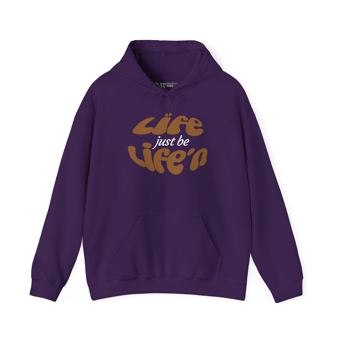 Life just  be Life'n Sweatshirt - Unisex Heavy Blend Hoodie (brown print)