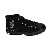 Load image into Gallery viewer, Women&#39;s High-top Black Music Is Life Sneakers