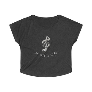 Women's Tri-Blend  Music Is Life Dolman