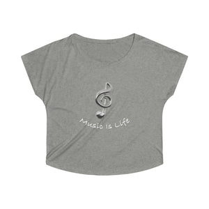 Women's Tri-Blend  Music Is Life Dolman