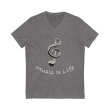 Load image into Gallery viewer, Music Is Life note V-Neck Tee