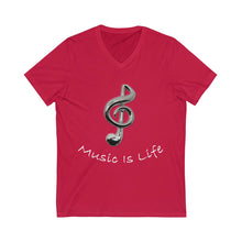 Load image into Gallery viewer, Music Is Life note V-Neck Tee