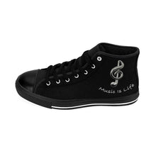 Load image into Gallery viewer, Men&#39;s Black Music Is Life High-top Sneakers