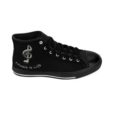 Load image into Gallery viewer, Men&#39;s Black Music Is Life High-top Sneakers