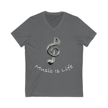 Load image into Gallery viewer, Music Is Life note V-Neck Tee