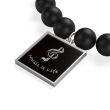 Load image into Gallery viewer, Matte Onyx Music Is Life Bracelet