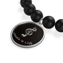 Load image into Gallery viewer, Matte Onyx Music Is Life Bracelet