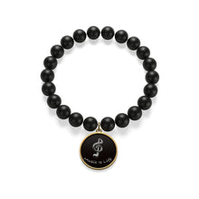 Load image into Gallery viewer, Matte Onyx Music Is Life Bracelet