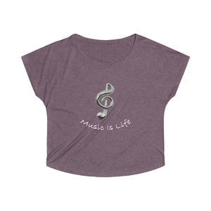 Women's Tri-Blend  Music Is Life Dolman