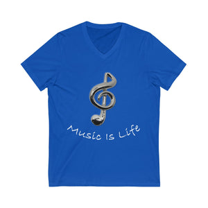 Music Is Life note V-Neck Tee