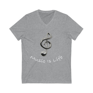 Music Is Life note V-Neck Tee