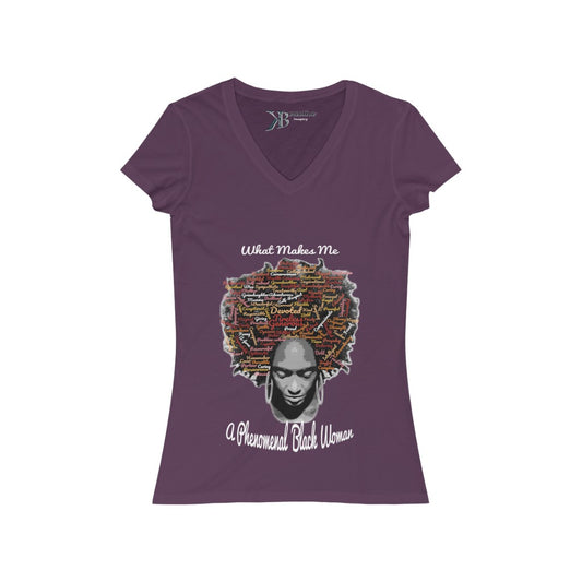 Phenomenal Black Woman Short Sleeve V-Neck Tee