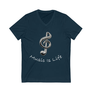 Music Is Life note V-Neck Tee