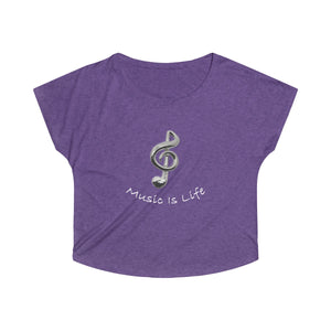 Women's Tri-Blend  Music Is Life Dolman